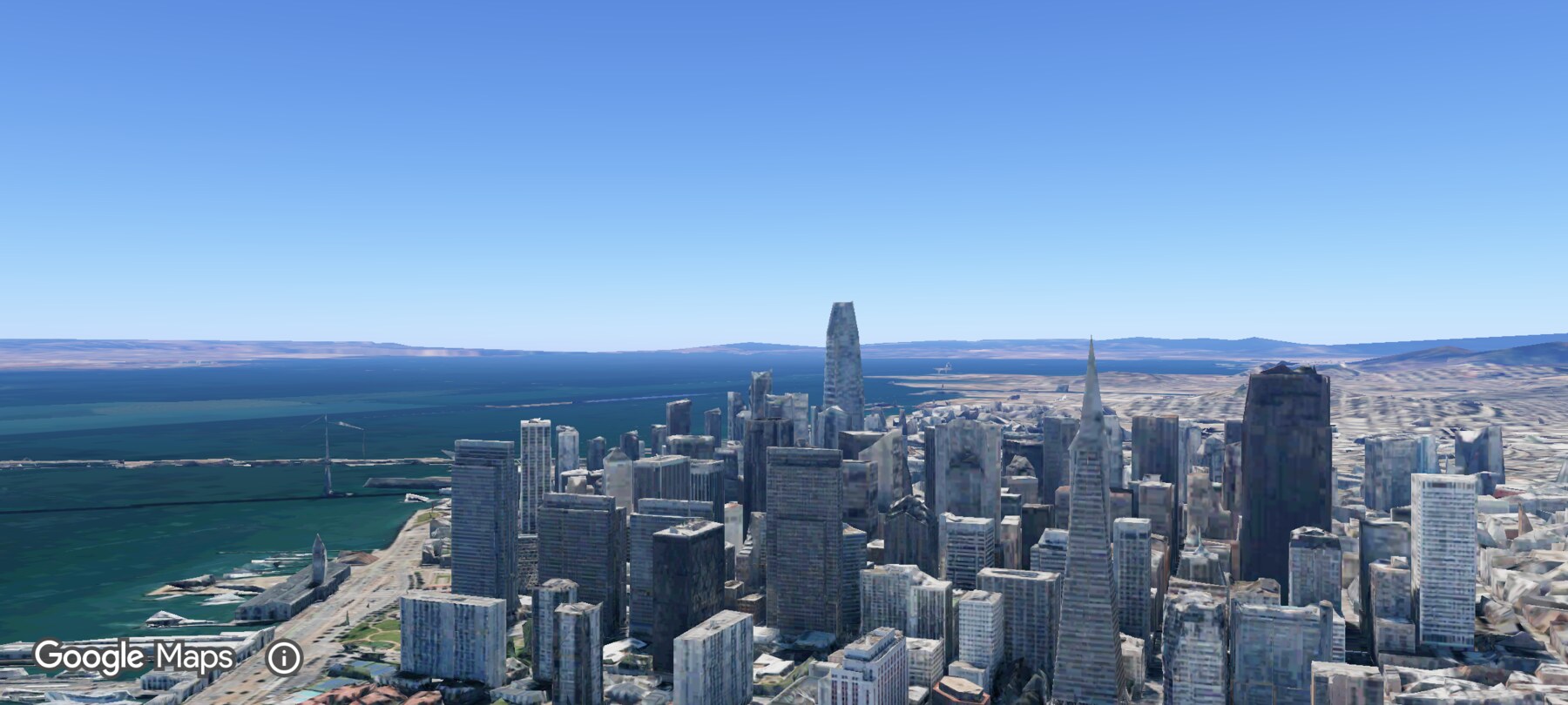FPV Map flying over the Transamerica Pyramid and the Financial District in San Francisco, with the goggle HUD hidden for a clean view